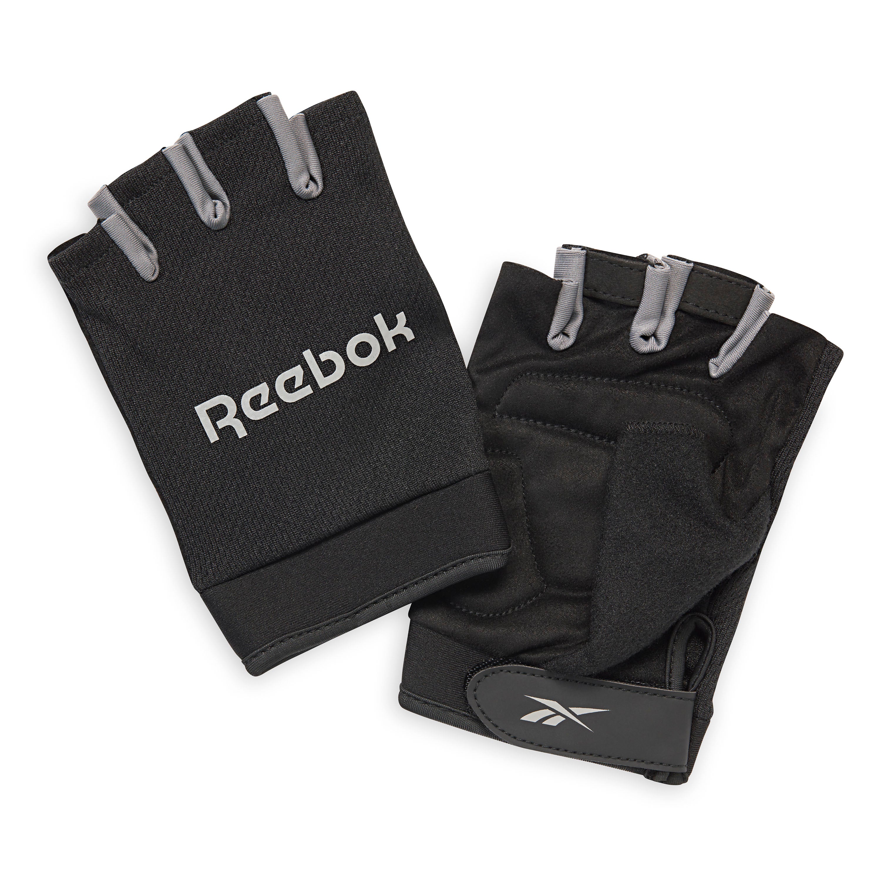 Reebok Classic Fitness Gloves Grey both gloves back and palm